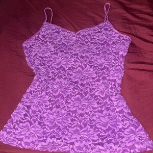 Arizona Jean Company Purple Floral Lace Camisole